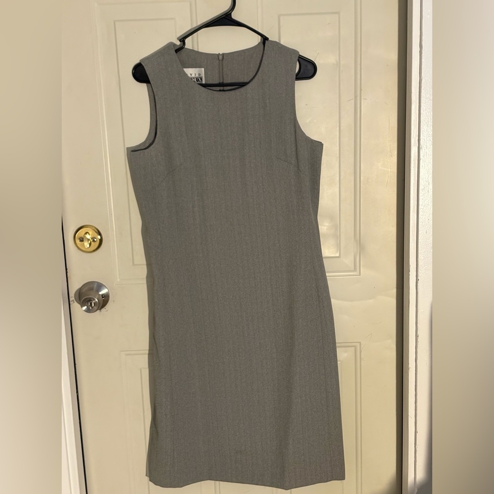 Vintage 2 Piece Blazer Dress Set Gray Size 10 - Picture 2 of 7